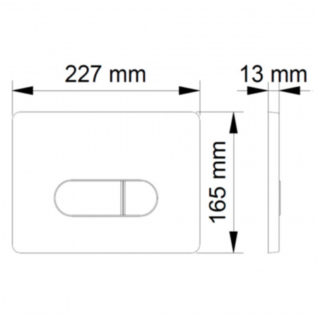 Кнопка BERGES D3 (Drop) хром глянец, для инсталляции NOVUM, 040033 (227х165х13мм)