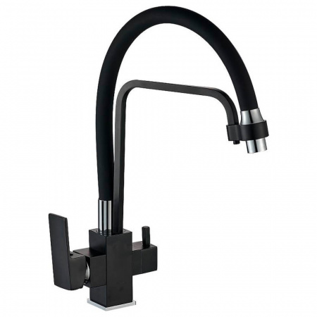 Смеситель на мойку с гибким изливом, с выходом под фильтр HAIBA HB76857 ЧЕРНЫЙ (лат., картр. 35м) Смеситель на мойку с гибким изливом, с выходом под фильтр HAIBA HB76857 ЧЕРНЫЙ (лат., картр. 35м)