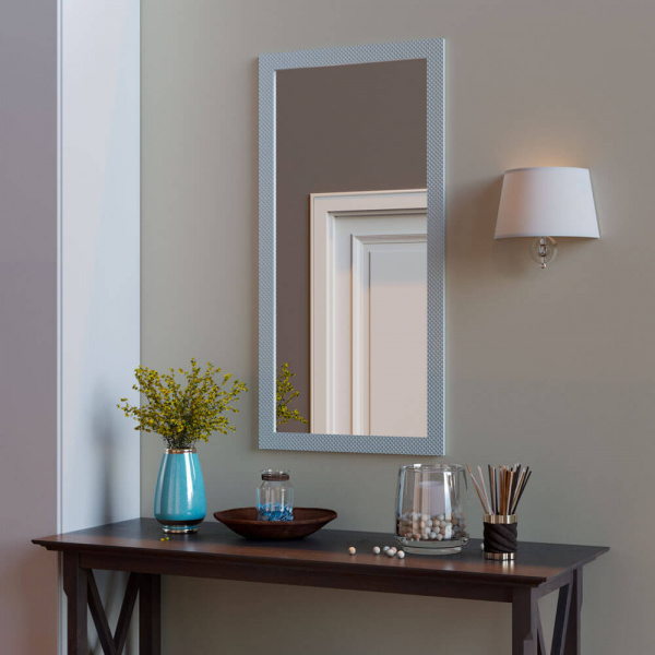 Зеркало Континент Милана белая 60х120 см с рамой