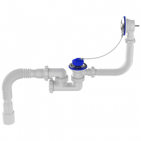 Сифон для ванны плоск. регулируемый 1 1/2"х40 с выпуском и переливом с гт 40х40/50 V255-25-MR (25)