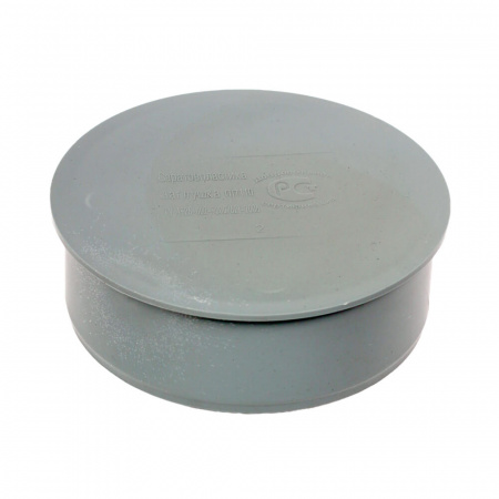 Заглушка ППР Ø110мм СЕРАЯ для внутренней канализации (100)