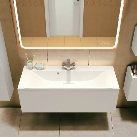 Тумба в ванную комнату подвесная РЕДИССОН 100 (22) БЕЛЫЙ под умывальник MILEN 100