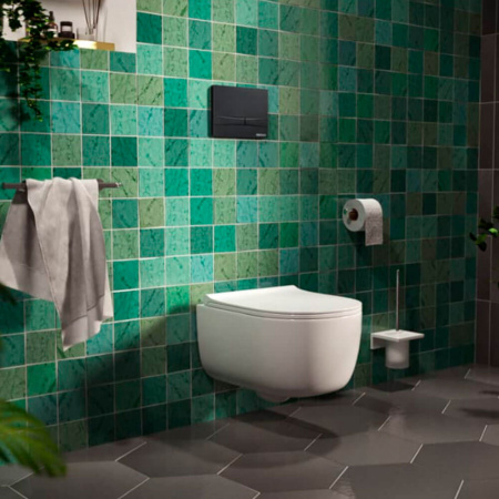 Кнопка BERGES F5 (Frame) Soft Touch черная, для инсталляции NOVUM, 040055 (225х165х12мм)