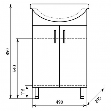 Тумба в ванную комнату АНТИК 55 под умывальник АНТИК 55