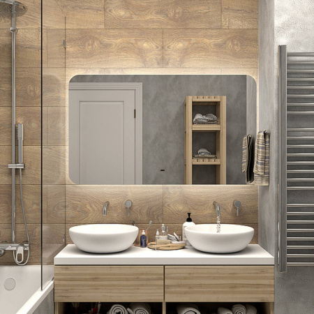 Зеркало BURZHE 120 120х700мм (LED-подсветка, бесконтактный сенсор, ореольная ХОЛОД подсветка)