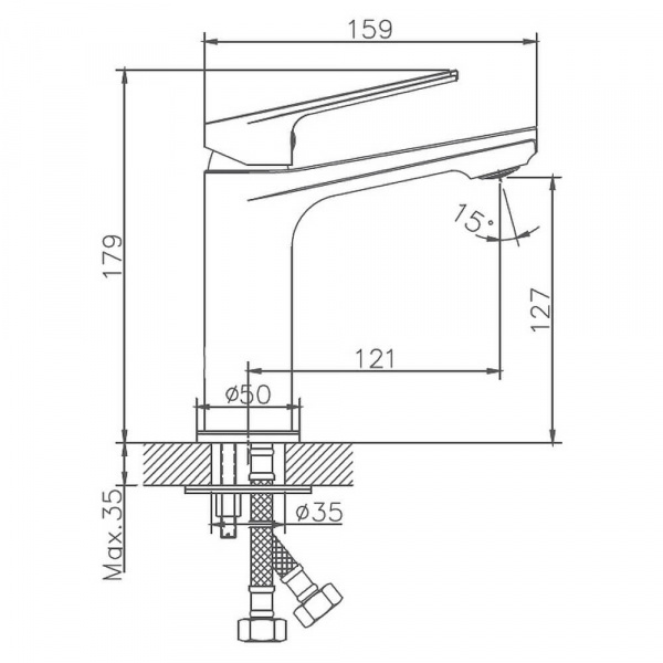 Смеситель для раковины Haiba HB10533-3 размеры Смеситель для раковины Haiba HB10533-3 размеры