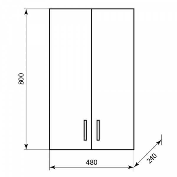 Шкаф подвесной AquaLine ПШ 48 размеры