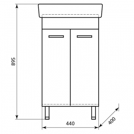 Тумба в ванную комнату НЕО 50 под умывальник НЕО 50/ ЕНИСЕЙ 50