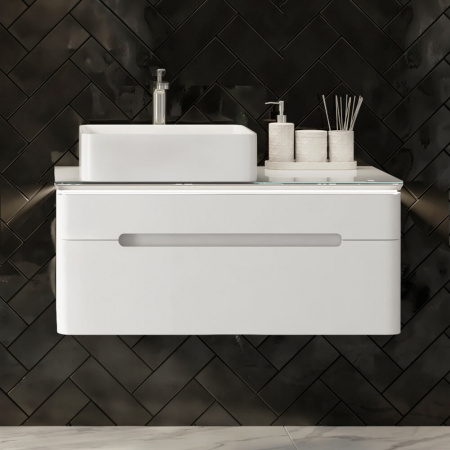 Тумба в ванную комнату подвесная SHINE 90 под умывальник ДЖОЙ 46