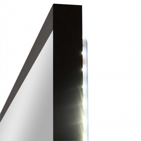 Зеркало МЕРИДИАН/Meridian 60 600х800мм(LED-подсв., беск.сенс.выкл, ореол ТЕПЛАЯ под, рама ал ЧЕРНАЯ)