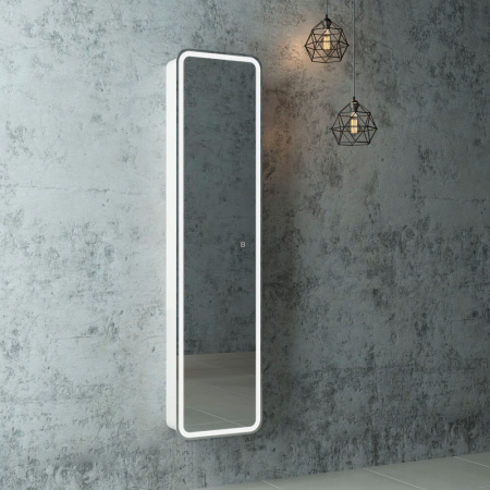 Шкаф-пенал в ванную комнату ЛОРЕНЗО/Lorenzo 400х1600мм (LED-подсветка, сенсорный выключатель) реверс