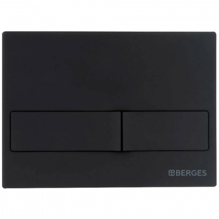 Кнопка BERGES L5 (Line) Soft Touch черная, для инсталляции NOVUM, 040015 (226х165х11мм)