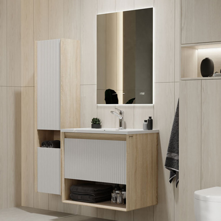 Тумба в ванную комнату подвесная TOSSONY 70 СОНОМА СВЕТЛАЯ под умывальник CLASSICA 70 / Cлим 70