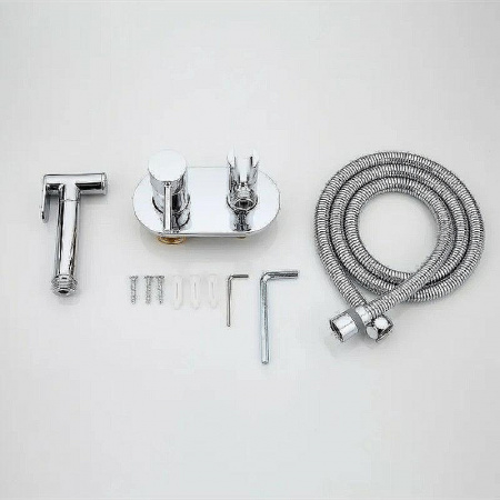 Смеситель настенный встраиваемый с гигиенической лейкой HAIBA HB5515 (лат., картр. 35мм)