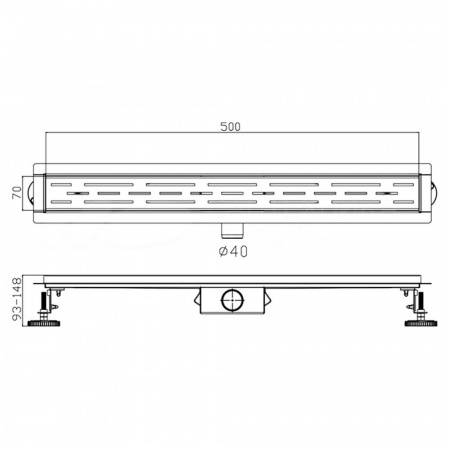 Трап-лоток HAIBA HB91500 70х500мм, цвет сатин