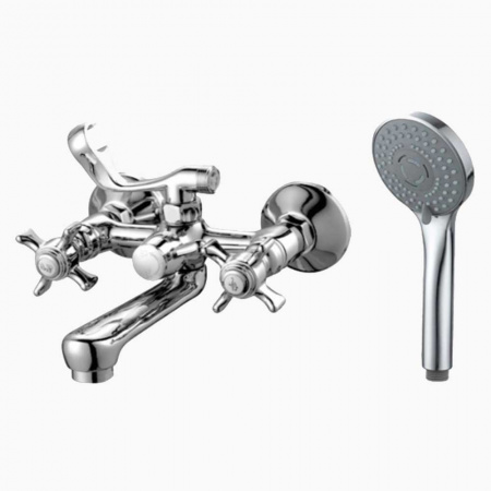 Смеситель на ванну короткий излив HAIBA HB3024 двуручный (лат.)