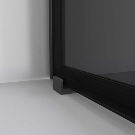 Душевой уголок 100х100х195 КВАДР без поддона профиль ЧЕРН МАТ стекло (6мм) ТОНИРОВАН NG-2824-34BLACK