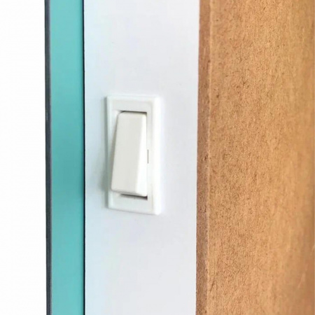 Зеркало ТОРРЕС ЛЮКС 800х600мм (LED-подсветка, короб МДФ, механический выключатель)