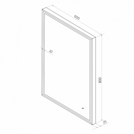 Зеркало STAGE 60 600х800мм (LED-подсв., бесконт.сенс.выкл., рама алюм СПЕКТРУМ СЕРЫЙ)