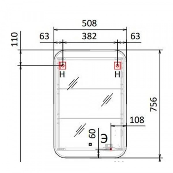 Зеркало-шкаф Raval Forma new 50 размеры