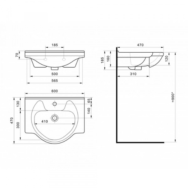 Раковина Santek Байкал 60 размеры