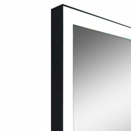 Зеркало FRAME 1000х700мм МФП(LED-подсвет,музыка,часы,термометр,подогрев, алюминиевый профиль ЧЕРНЫЙ)