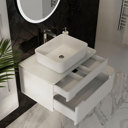 Тумба в ванную комнату подвесная SHINE 75 под умывальник ДЖОЙ 46