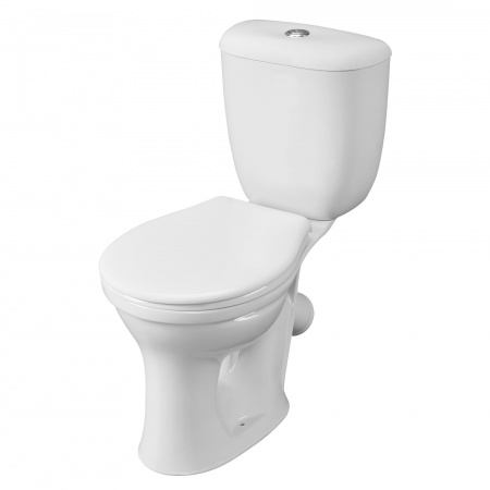 Унитаз-компакт "ВИКТОРИЯ" тарельчатый, косой выпуск, сиденье полипропилен, арматура 1-режимная