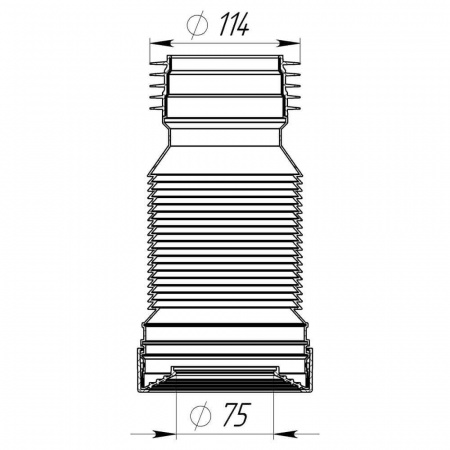 Удлинитель гибкий для унитаза в пакете, 250-500мм T828F-22-MR (22)