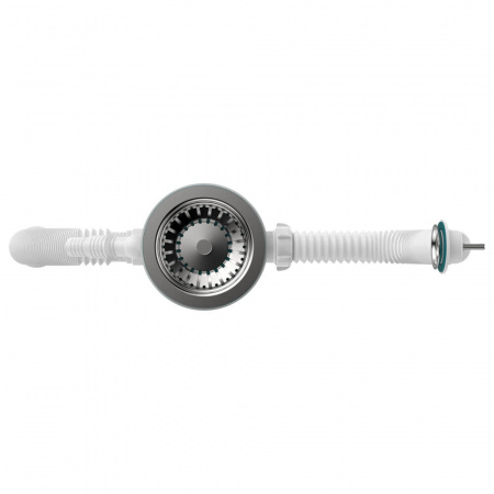 Сифон для мойки 3 1/2"х40 с мет.реш. с круг.переливом с отводом с/м с г.т. 40х40/50 B0140-20-MR (20)