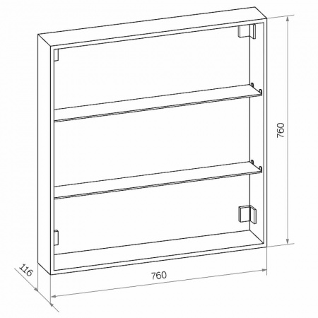 Шкаф зеркальный REFLEX 800х800мм (LED-подсветка, датчик движения, универсальный)