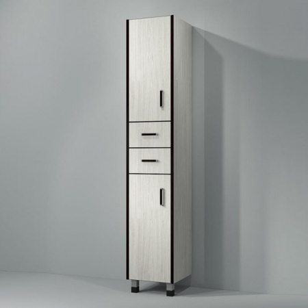 Шкаф-пенал в ванную комнату ВИНТЕР 40 с 2 ящиками (400х1900х300мм)