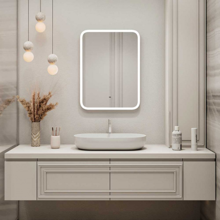 Зеркало ГЛАМУР/Glamour 50 500х700мм (LED-подсветка, бесконтакт сенсорный выключатель)