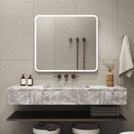 Зеркало ДЕМУР/Demure 90 900х800мм (LED-подсветка, сенсорный выключатель)