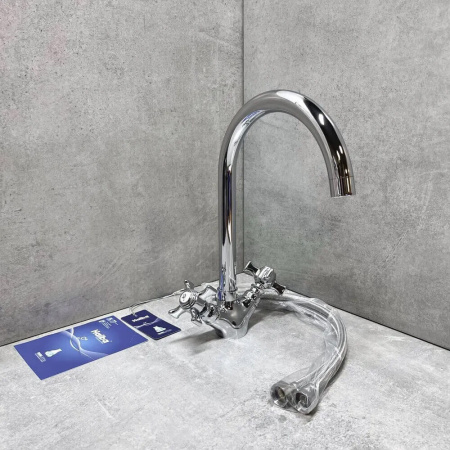 Смеситель на мойку HAIBA HB4624 двуручный (лат.) Смеситель на мойку HAIBA HB4624 двуручный (лат.)