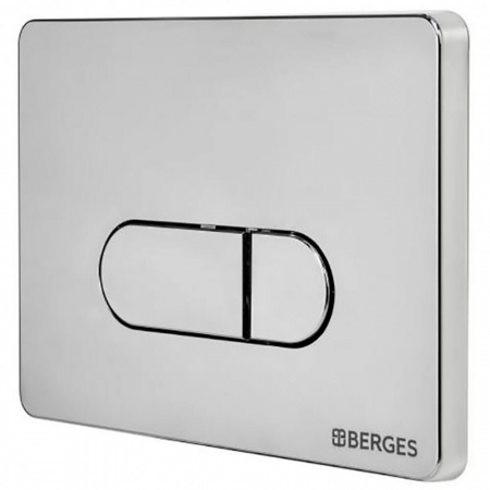 Кнопка BERGES D3 (Drop) хром глянец, для инсталляции NOVUM, 040033 (227х165х13мм)