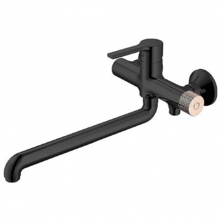 Смеситель на ванну длинный излив HAIBA HB22652-7 ЧЕРНЫЙ (лат., 35мм)