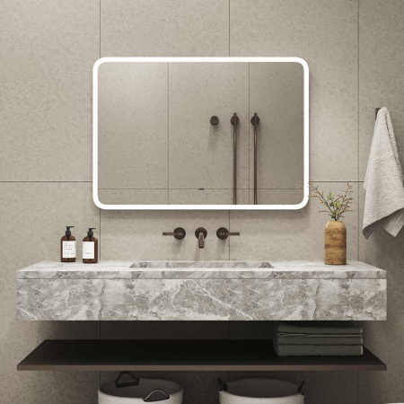 Зеркало ДЕМУР/Demure 100 1000x700мм(LED-подсветка, бесконтакт сенсорный выключатель)