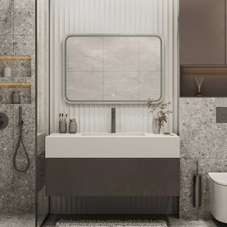 Зеркало RUSSO 80 800х700мм (LED-подсветка, сенсорный выключатель)