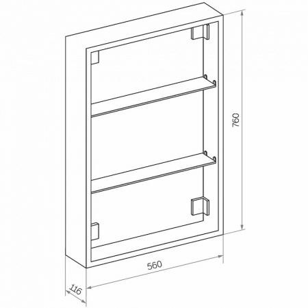 Шкаф зеркальный EMOTION 600х800мм (LED-подсветка, сенсорный выключатель, универсальный)