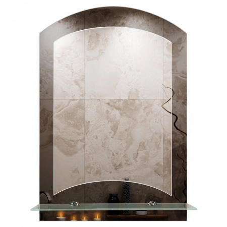 Зеркало АРГО 400х585мм двойное с тонированным зеркалом, полкой 400мм