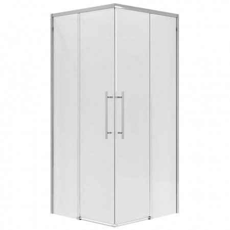 Душевой уголок 80х80х195 КВАДР без поддона профиль ХРОМ стекло (6мм) ПРОЗРАЧНОЕ NG-6628-34