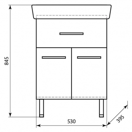 Тумба в ванную комнату НЕО 60/1 под умывальник НЕО 60