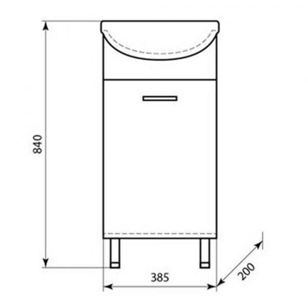 Тумба напольная AquaLine Азов 40 размеры