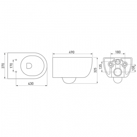 Унитаз подвесной BERGES EGO Real Rimless безободковый, сиденье легкосъемное тонкое микролифт