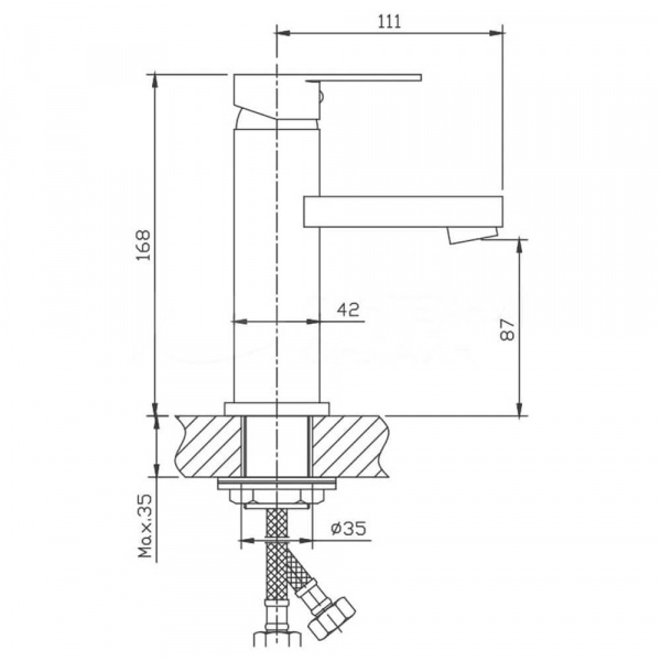 Смеситель для раковины Haiba HB1002 размеры
