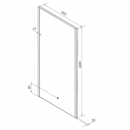 Зеркало MODERN 60 600х1100мм (LED-подсветка, сенсорный выключатель) Зеркало MODERN 60 600х1100мм (LED-подсветка, сенсорный выключатель)
