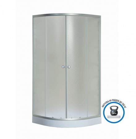 Душевой уголок 90х90х195 НИЗКИЙ ПОЛУКР поддон, стекло МАТОВОЕ NG-007-14