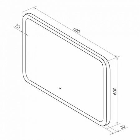 Зеркало DEMURE 80 800х600мм (LED-подсветка, бесконтактный сенсорный выключатель)