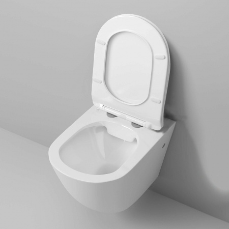 Унитаз подвесной GROSSMAN GR-4411SQ смыв ТОРНАДО, сиденье легкос-ое тонкое микролифт (520х360х375)